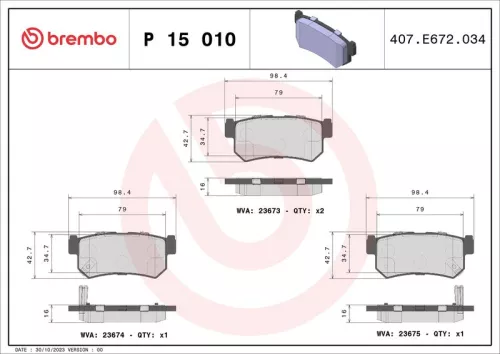 Brake Pad Set, disc brake HANS P 15 010)