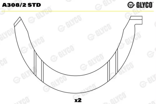 Thrust Washer, crankshaft GLYCO A308/2 STD)