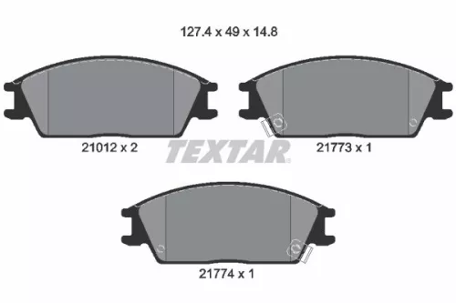 Brake Pad Set, disc brake TEXTAR 2101202)