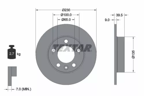Brake Disc TEXTAR 92082503)