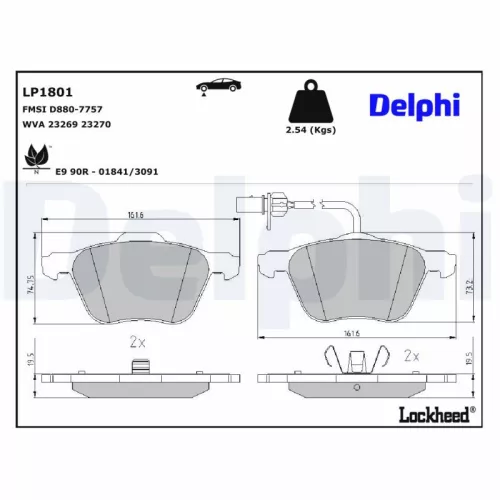 Brake Pad Set, disc brake HANS LP1801)