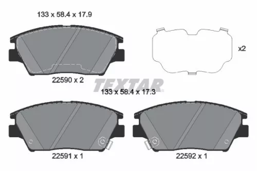 Brake Pad Set, disc brake TEXTAR 2259001)