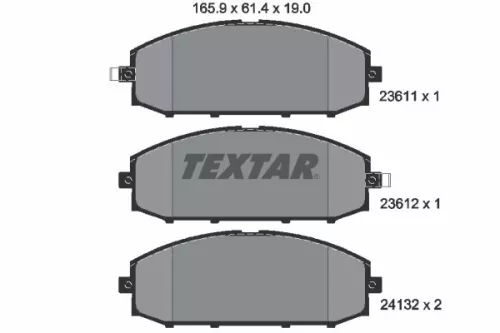 Brake Pad Set, disc brake TEXTAR 2361101)