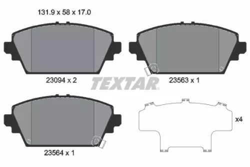 Brake Pad Set, disc brake TEXTAR 2309401)