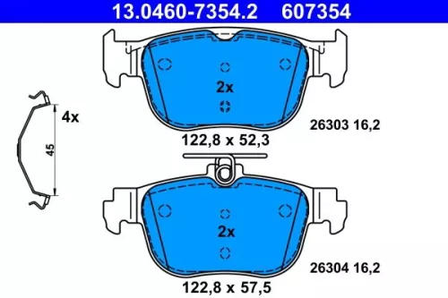 Brake Pad Set, disc brake ATE 13.0460-7354.2)