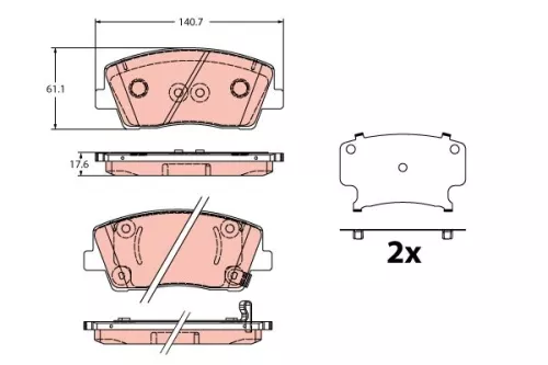 Brake Pad Set, disc brake TRW GDB2375)
