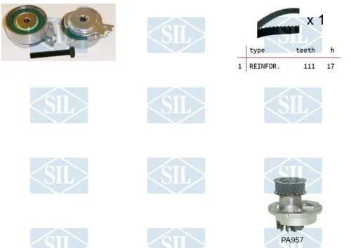 Water Pump & Timing Belt Kit Saleri SIL PA957)