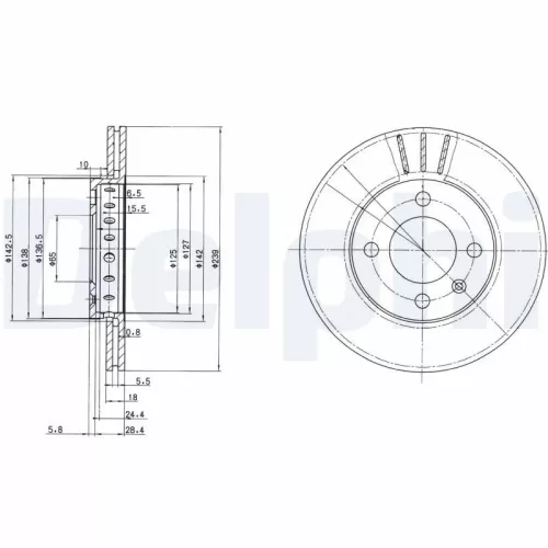 Brake Disc DELPHI BG2982)