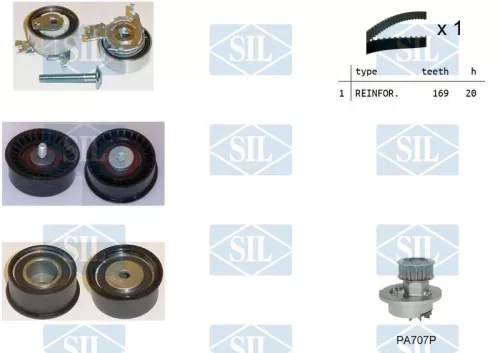 Water Pump & Timing Belt Kit Saleri SIL K1PA707P)