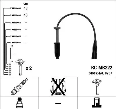 Ignition Cable Kit NGK 0757)