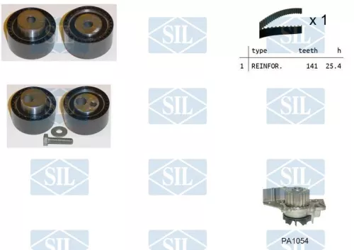 Water Pump & Timing Belt Kit Saleri SIL K1PA1054)