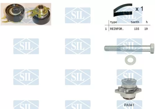 Water Pump & Timing Belt Kit Saleri SIL K1PA941)