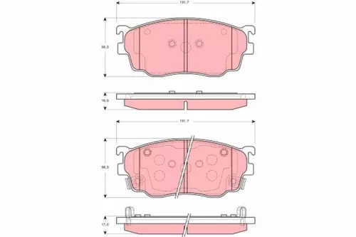 Brake Pad Set, disc brake TRW GDB3253)