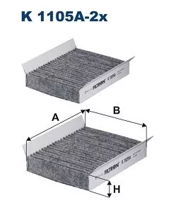 Filter, cabin air FILTRON K 1105A-2x)