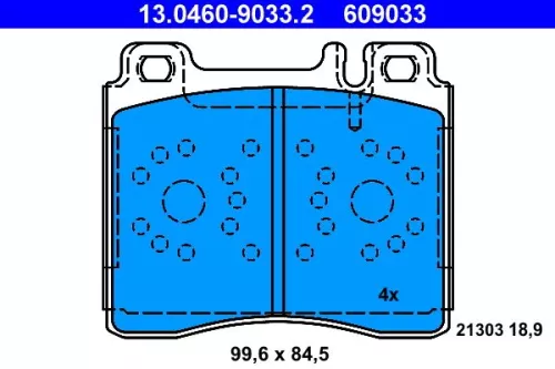 Brake Pad Set, disc brake ATE 13.0460-9033.2)