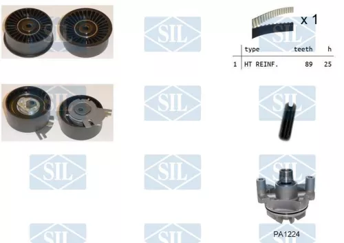 Water Pump & Timing Belt Kit Saleri SIL K1PA1224)
