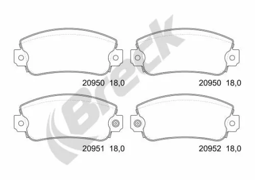 Brake Pad Set, disc brake BRECK 20950 00 702 10)