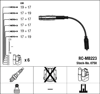 Ignition Cable Kit NGK 0758)