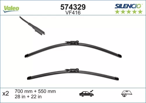 Wiper Blade VALEO 574329)
