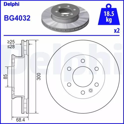 Brake Disc DELPHI BG4032)