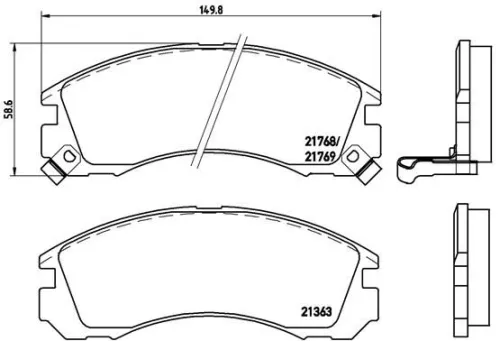 Brake Pad Set, disc brake BREMBO P 54 017)