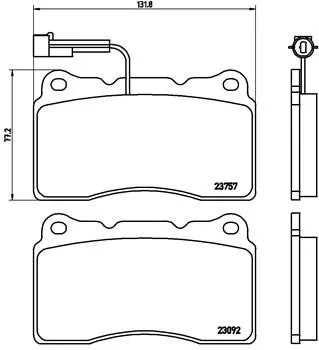 Brake Pad Set, disc brake BREMBO P 23 115)