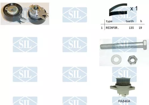 Water Pump & Timing Belt Kit Saleri SIL K1PA846A)