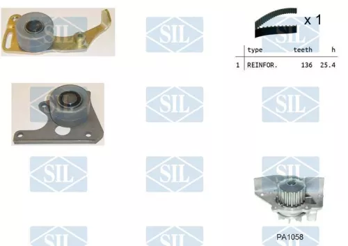 Water Pump & Timing Belt Kit Saleri SIL K1PA1058)