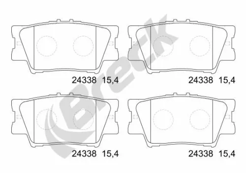 Brake Pad Set, disc brake BRECK 24338 00 704 00)