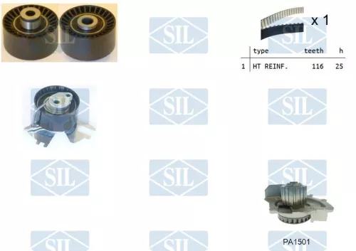 Water Pump & Timing Belt Kit Saleri SIL K1PA1501)