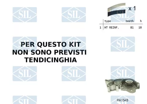 Water Pump & Timing Belt Kit Saleri SIL K1PA1545)