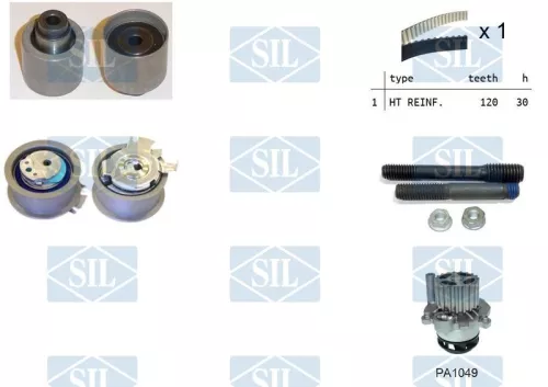 Water Pump & Timing Belt Kit Saleri SIL K1PA1049)