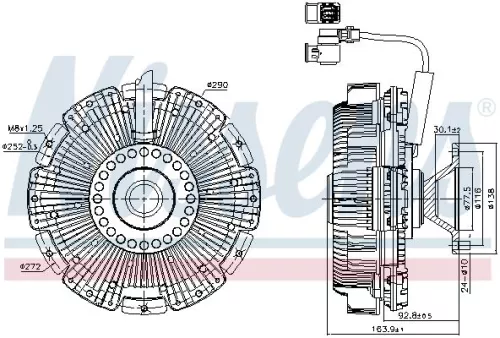 Clutch, radiator fan NISSENS 86248)