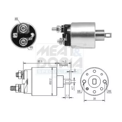 Solenoid Switch, starter MEAT & DORIA 46292)