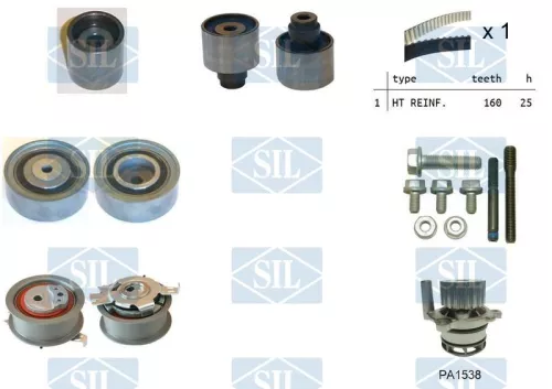 Water Pump & Timing Belt Kit Saleri SIL K1PA1538)