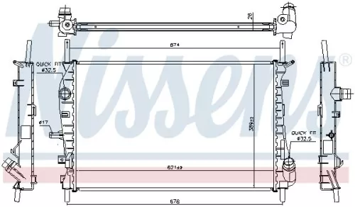 Radiator, engine cooling NISSENS 62023A)
