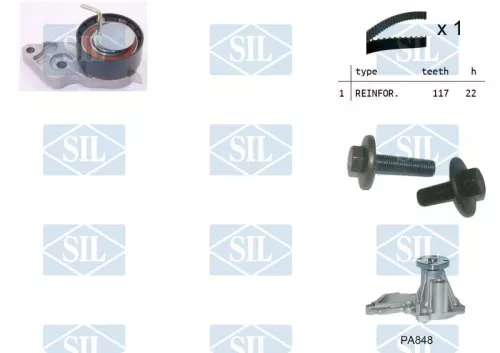 Water Pump & Timing Belt Kit Saleri SIL K1PA848)