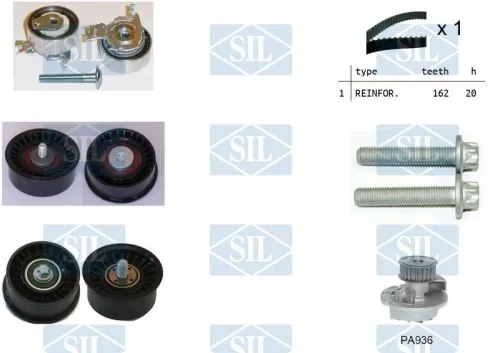 Water Pump & Timing Belt Kit Saleri SIL K1PA936)