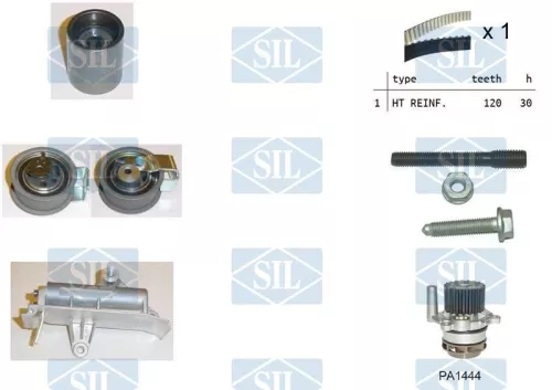 Water Pump & Timing Belt Kit Saleri SIL K1PA1444)