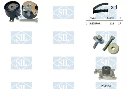 Water Pump & Timing Belt Kit Saleri SIL K1PA1473)