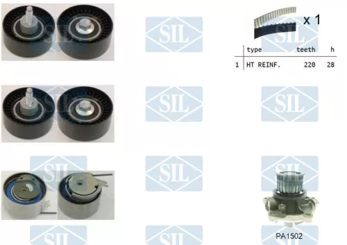 Water Pump & Timing Belt Kit Saleri SIL K1PA1502)