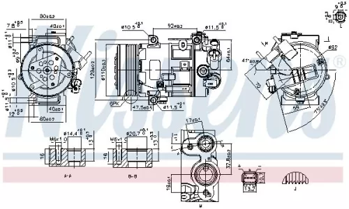 Compressor, air conditioning NISSENS 890420)