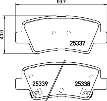 Brake Pad Set, disc brake BREMBO P 30 106)