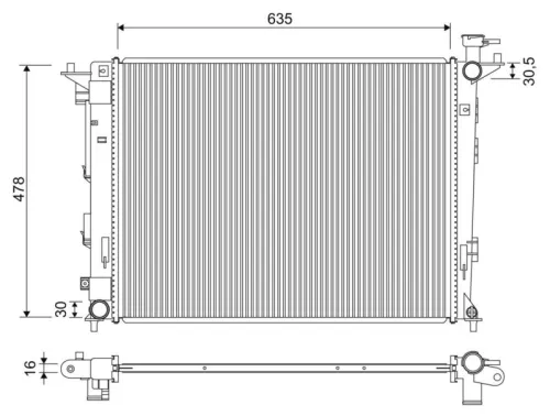 Radiator, engine cooling VALEO 701326)
