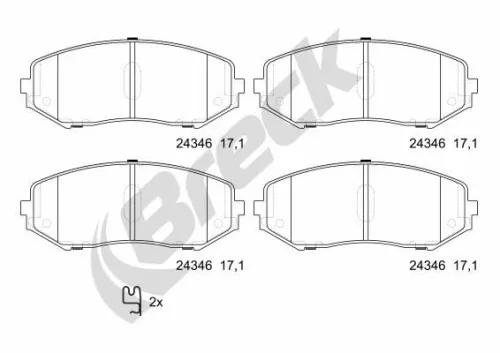 Brake Pad Set, disc brake BRECK 24346 00 701 00)