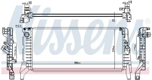 Radiator, engine cooling NISSENS 606391)