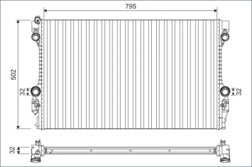 Radiator, engine cooling VALEO 701126)