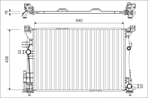 Radiator, engine cooling VALEO 701133)