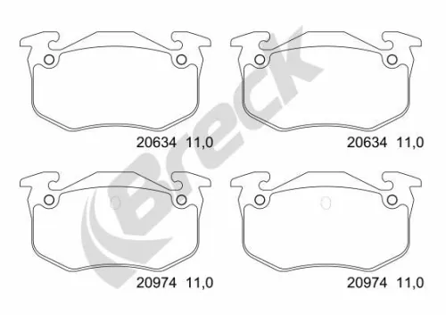 Brake Pad Set, disc brake BRECK 20973 00 704 00)