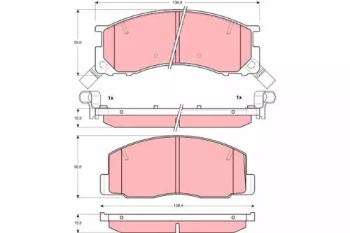 Brake Pad Set, disc brake TRW GDB3086)
